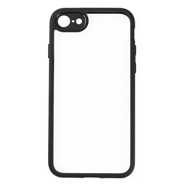 For iPhone SE 2022 / 2020 / 8 / 7 Frosted TPU + Transparent PC Phone Case(Black) - iPhone SE 2022 / 2020 / 8 / 7 Cases by PMC TechLife | Online Shopping South Africa | PMC TechLife