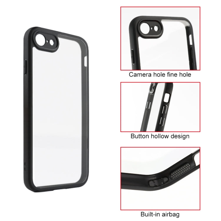 For iPhone SE 2022 / 2020 / 8 / 7 Frosted TPU + Transparent PC Phone Case(Black) - iPhone SE 2022 / 2020 / 8 / 7 Cases by PMC TechLife | Online Shopping South Africa | PMC TechLife