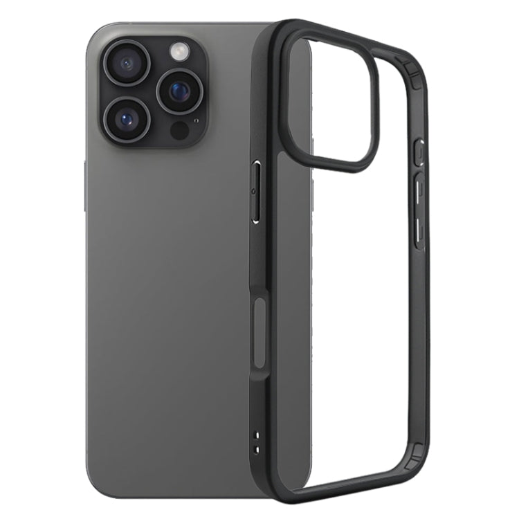 For iPhone 16 Pro Max Frosted TPU + Transparent PC Phone Case(Black) - iPhone 16 Pro Max Cases by PMC TechLife | Online Shopping South Africa | PMC TechLife | Buy Now Pay Later Mobicred