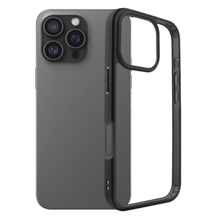 For iPhone 16 Pro Frosted TPU + Transparent PC Phone Case(Black) - free shipping - PMC TechLife - Order now!