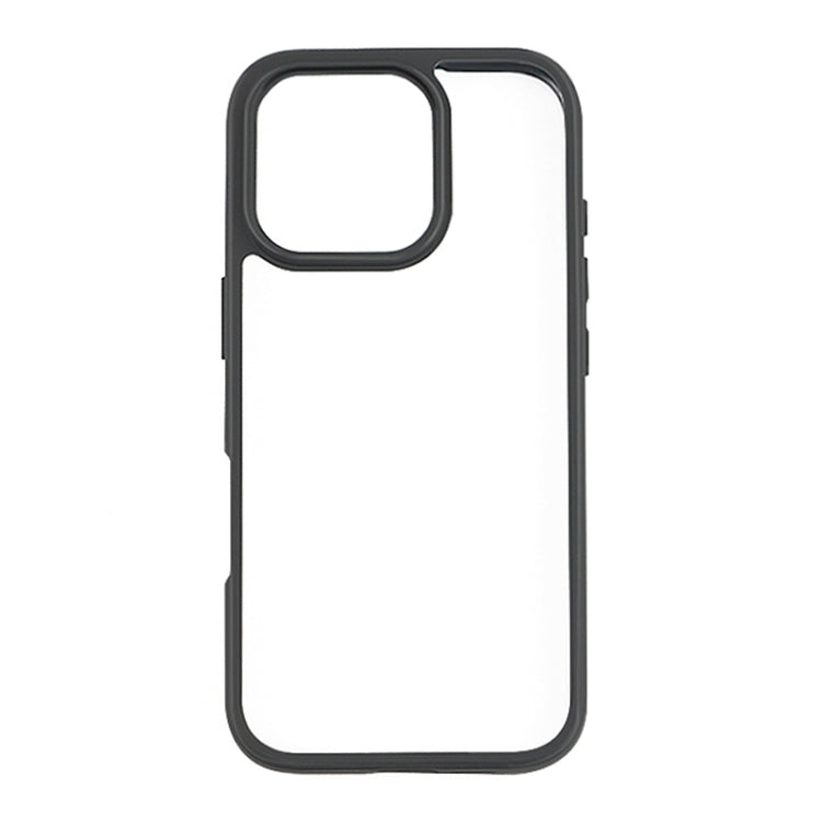 For iPhone 16 Pro Frosted TPU + Transparent PC Phone Case(Black) - free shipping - PMC TechLife - Order now!