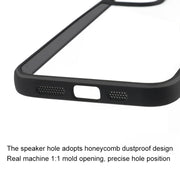 For iPhone 16 Pro Frosted TPU + Transparent PC Phone Case(Black)