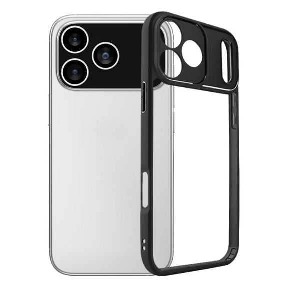 For iPhone 17 Pro Frosted TPU + Transparent PC Phone Case(Black)