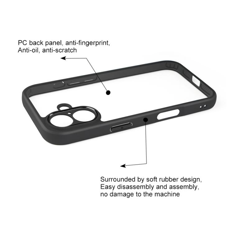 For iPhone 17 Frosted TPU + Transparent PC Phone Case(Black) - free shipping - PMc TechLife - Order now!