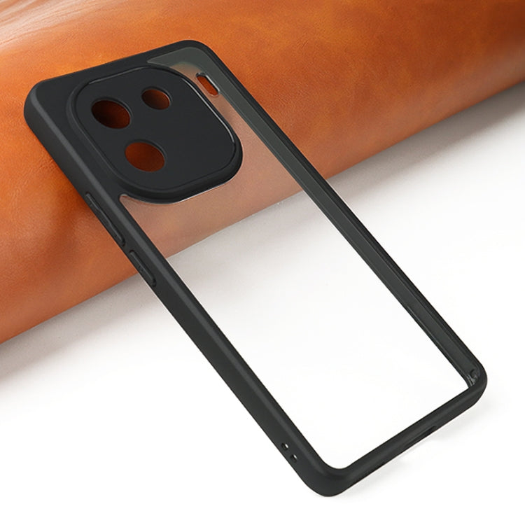 For vivo iQOO 12 Frosted TPU + Transparent PC Phone Case(Black)