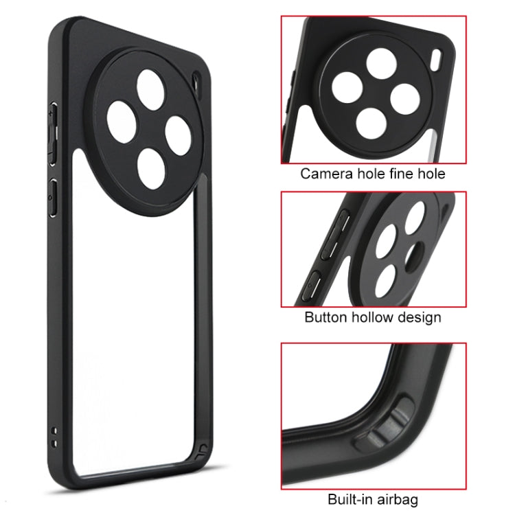 For vivo X200 Frosted TPU + Transparent PC Phone Case(Black)