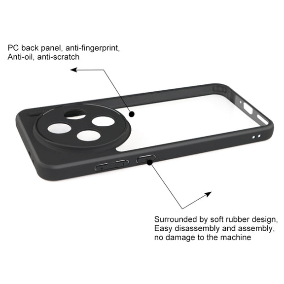 For vivo X200 Frosted TPU + Transparent PC Phone Case(Black)