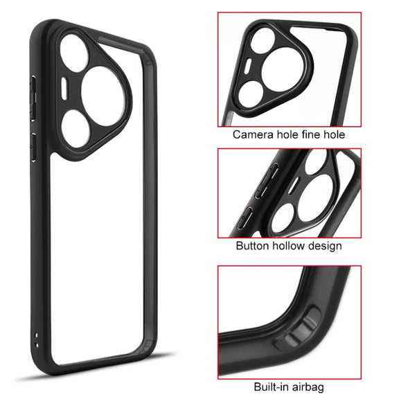 For Huawei Pura 70 Pro / 70 Pro+ Frosted TPU + Transparent PC Phone Case(Black)