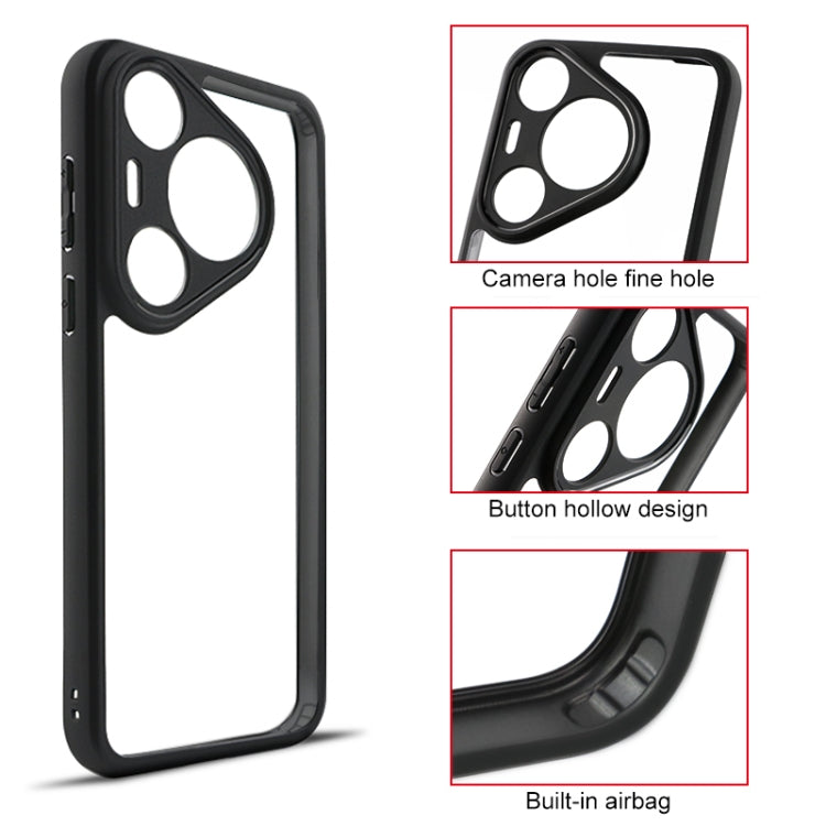 For Huawei Pura 70 Pro / 70 Pro+ Frosted TPU + Transparent PC Phone Case(Black)