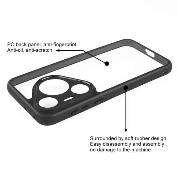 For Huawei Pura 70 Pro / 70 Pro+ Frosted TPU + Transparent PC Phone Case(Black)