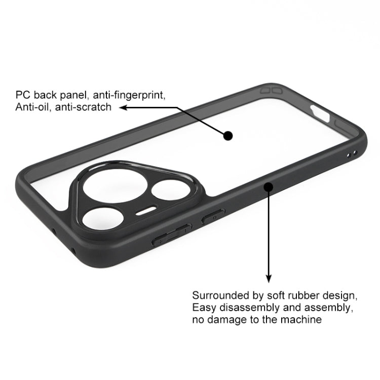 For Huawei Pura 70 Pro / 70 Pro+ Frosted TPU + Transparent PC Phone Case(Black)