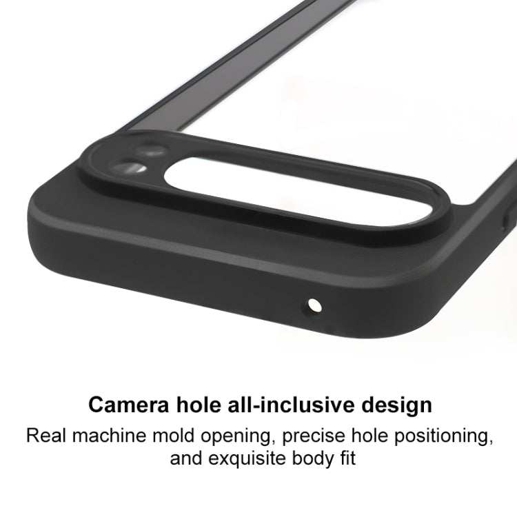 For Google Pixel 9 Frosted TPU + Transparent PC Phone Case(Black) - Google Cases by PMC TechLife | Online Shopping South Africa | PMC TechLife | Buy Now Pay Later Mobicred