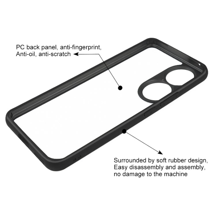 For Honor 90 Frosted TPU + Transparent PC Phone Case(Black) - Honor Cases by PMC TechLife | Online Shopping South Africa | PMC TechLife