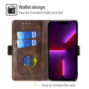 For Honor Magic6 Pro Contrast Color Side Buckle Leather Phone Case(Dark Brown + Gold)