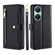 For Huawei Enjoy 60 Pro / nova 11i Lite Sheep Texture Cross-body Zipper Wallet Leather Phone Case(Black)