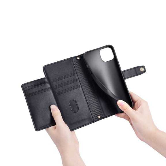 For Huawei Enjoy 60 Pro / nova 11i Lite Sheep Texture Cross-body Zipper Wallet Leather Phone Case(Black)