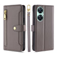 For Huawei Enjoy 60 Pro / nova 11i Lite Sheep Texture Cross-body Zipper Wallet Leather Phone Case(Grey) - Huawei Cases by PMC TechLife | Online Shopping South Africa | PMC TechLife | Buy Now Pay Later Mobicred