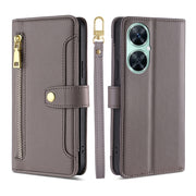 For Huawei Enjoy 60 Pro / nova 11i Lite Sheep Texture Cross-body Zipper Wallet Leather Phone Case(Grey)