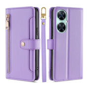 For Huawei Enjoy 60 Pro / nova 11i Lite Sheep Texture Cross-body Zipper Wallet Leather Phone Case(Purple)