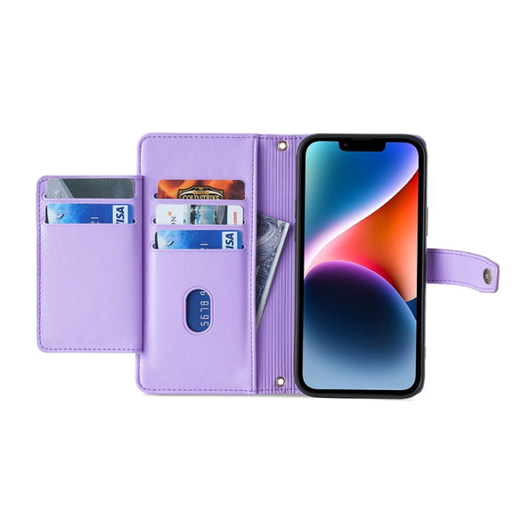 For Huawei Enjoy 60 Pro / nova 11i Lite Sheep Texture Cross-body Zipper Wallet Leather Phone Case(Purple)