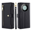 For Huawei Mate 60 Lite Sheep Texture Cross-body Zipper Wallet Leather Phone Case(Black) - Huawei Cases by PMC TechLife | Online Shopping South Africa | PMC TechLife | Buy Now Pay Later Mobicred