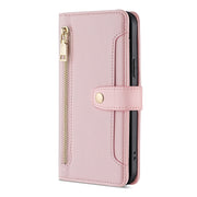 For Honor 90 5G Sheep Texture Cross-body Zipper Wallet Leather Phone Case(Pink)