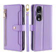 For Honor 90 5G Sheep Texture Cross-body Zipper Wallet Leather Phone Case(Purple) - Honor Cases by PMC TechLife | Online Shopping South Africa | PMC TechLife | Buy Now Pay Later Mobicred