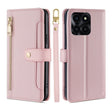 For Honor X6a 4G Sheep Texture Cross-body Zipper Wallet Leather Phone Case(Pink) - Honor Cases by PMC TechLife | Online Shopping South Africa | PMC TechLife | Buy Now Pay Later Mobicred