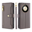 For Honor X50 5G Sheep Texture Cross-body Zipper Wallet Leather Phone Case(Grey) - Honor Cases by PMC TechLife | Online Shopping South Africa | PMC TechLife | Buy Now Pay Later Mobicred