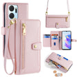 For Honor X7a Sheep Texture Cross-body Zipper Wallet Leather Phone Case(Pink) - Honor Cases by PMC TechLife | Online Shopping South Africa | PMC TechLife | Buy Now Pay Later Mobicred