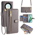 For Honor X9a Sheep Texture Cross-body Zipper Wallet Leather Phone Case(Grey) - Honor Cases by PMC TechLife | Online Shopping South Africa | PMC TechLife | Buy Now Pay Later Mobicred
