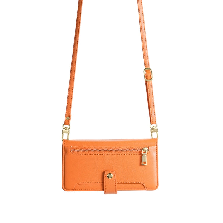 For ZTE Axon 40 Lite Sheep Texture Cross-body Zipper Wallet Leather Phone Case(Orange) - ZTE Cases by PMC Jewellery | Online Shopping South Africa | PMC Jewellery | Buy Now Pay Later Mobicred