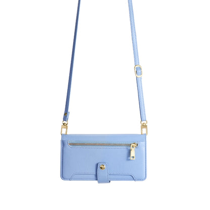 For ZTE Axon 40 Lite Sheep Texture Cross-body Zipper Wallet Leather Phone Case(Blue) - ZTE Cases by PMC Jewellery | Online Shopping South Africa | PMC Jewellery | Buy Now Pay Later Mobicred