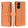 For ZTE Anshin Family Sheep Texture Cross-body Zipper Wallet Leather Phone Case(Orange) - ZTE Cases by PMC TechLife | Online Shopping South Africa | PMC TechLife | Buy Now Pay Later Mobicred