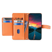 For ZTE Anshin Family Sheep Texture Cross-body Zipper Wallet Leather Phone Case(Orange)