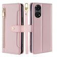 For ZTE Anshin Family Sheep Texture Cross-body Zipper Wallet Leather Phone Case(Pink) - ZTE Cases by PMC TechLife | Online Shopping South Africa | PMC TechLife | Buy Now Pay Later Mobicred