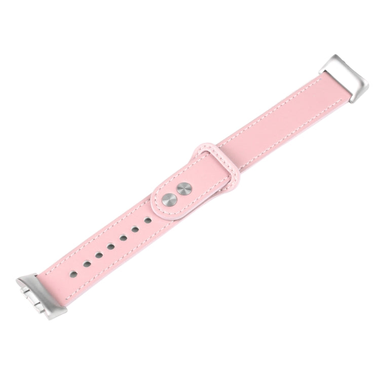 For Fitbit Charge 5 PU Leather Replacement Watch Band(Pink) - Watch Bands by PMC TechLife | Online Shopping South Africa | PMC TechLife | Buy Now Pay Later Mobicred
