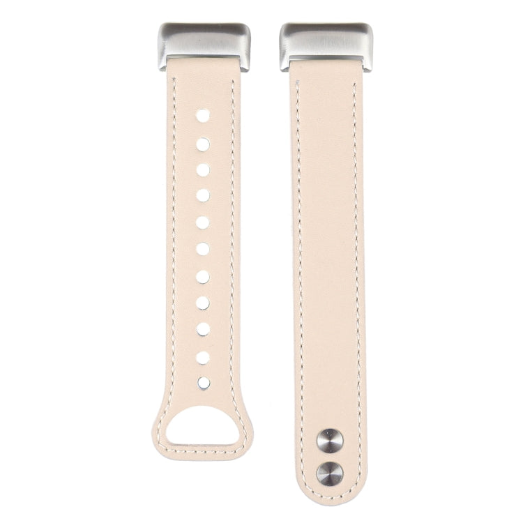 For Fitbit Charge 5 PU Leather Replacement Watch Band(Creamy White) - Watch Bands by PMC TechLife | Online Shopping South Africa | PMC TechLife | Buy Now Pay Later Mobicred