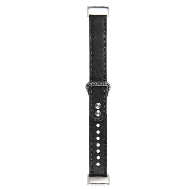 For Fitbit Charge 5 PU Leather Replacement Watch Band(Black) - Watch Bands by PMC TechLife | Online Shopping South Africa | PMC TechLife | Buy Now Pay Later Mobicred