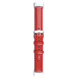 For Fitbit Charge 5 18mm Bamboo Joint Texture Genuine Leather Watch Band(Red) - Watch Bands by PMC TechLife | Online Shopping South Africa | PMC TechLife | Buy Now Pay Later Mobicred