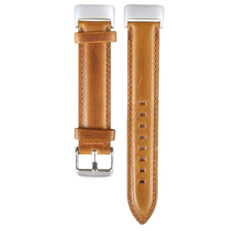 For Fitbit Charge 5 18mm Bamboo Joint Texture Genuine Leather Watch Band(Light Brown) - free shipping - PMC TechLife - Order now!