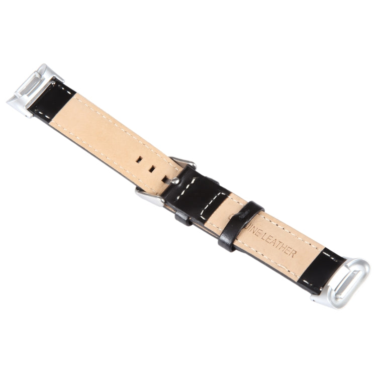 For Fitbit Charge 5 18mm Bamboo Joint Texture Genuine Leather Watch Band(Black) - free shipping - PMC TechLife - Order now!
