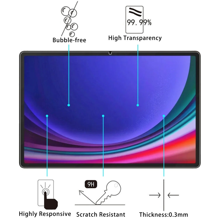 For Samsung Galaxy Tab S10+ 12.4 2pcs 9H 0.3mm Explosion-proof Tempered Glass Film