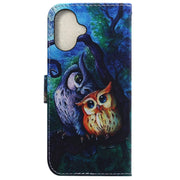 For iPhone 16 Coloured Drawing Flip Leather Phone Case(Oil Painting Owl)