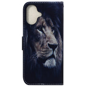 For iPhone 16 Coloured Drawing Flip Leather Phone Case(Lion)
