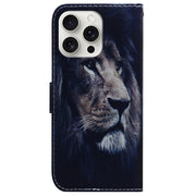 For iPhone 16 Pro Coloured Drawing Flip Leather Phone Case(Lion)