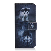 For iPhone 16 Pro Coloured Drawing Flip Leather Phone Case(Wolf and Dog)