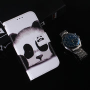 For iPhone 16 Pro Coloured Drawing Flip Leather Phone Case(Panda)