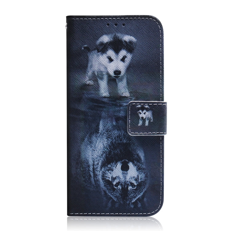 For iPhone 16 Plus Coloured Drawing Flip Leather Phone Case(Wolf and Dog) - iPhone 16 Plus Cases by PMC TechLife | Online Shopping South Africa | PMC TechLife | Buy Now Pay Later Mobicred