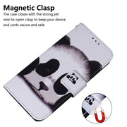 For iPhone 16 Plus Coloured Drawing Flip Leather Phone Case(Panda)